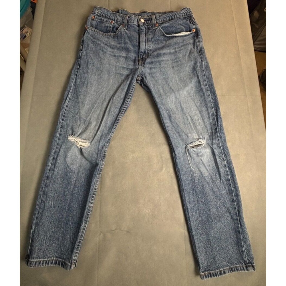 Levi's  502 Jeans Men 34x30 Medium Blue Stretch‎  5-Pockets Zip Fly Outdoor